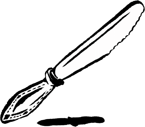 knife buttermesser bw illustration ink drawing illutwister